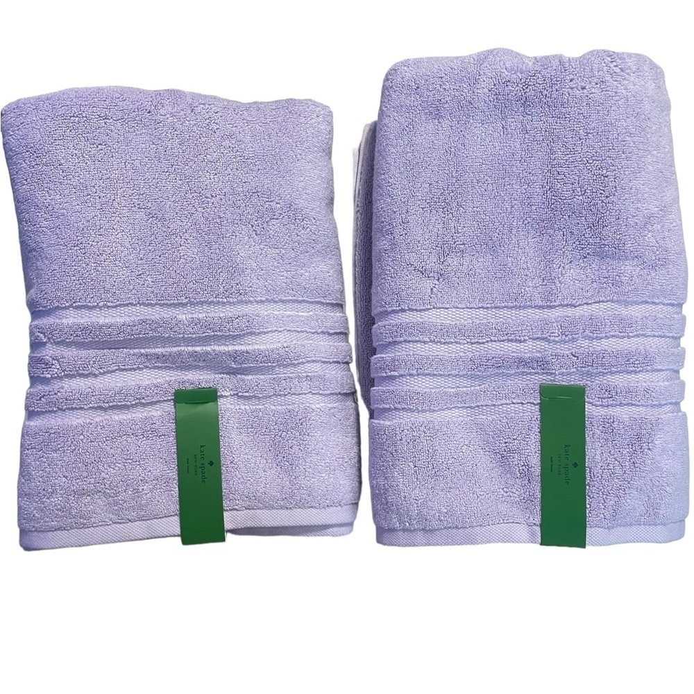 Kate Spade New York light purple lilac Bath Towel Set of 2 NWT
